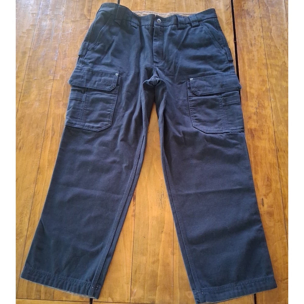 Duluth Trading Company Heavy Canvas Cargo Pants Workwear Mens 38x30 Black  EUC